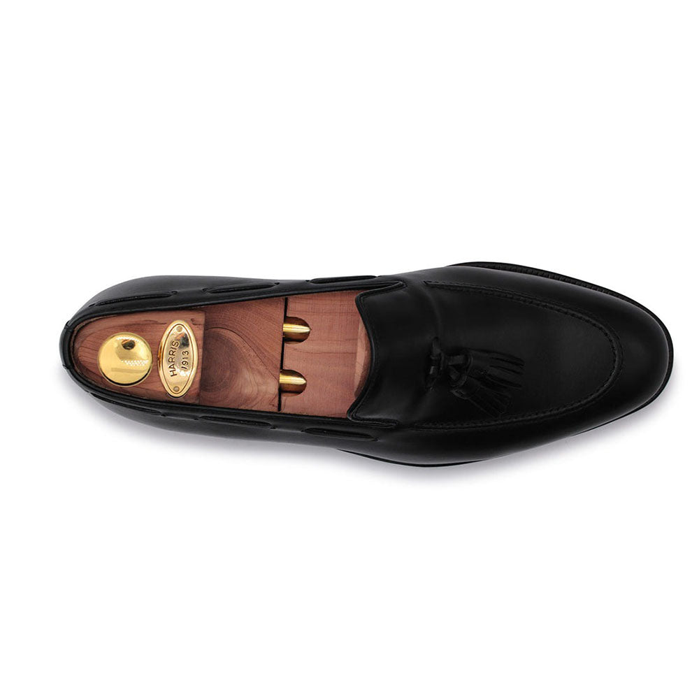 Harris Shoes 1913 Calfskin Leather Tassel Moccasin Black