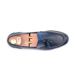 Harris Shoes 1913 Calfskin Leather Tassel Moccasin Blue
