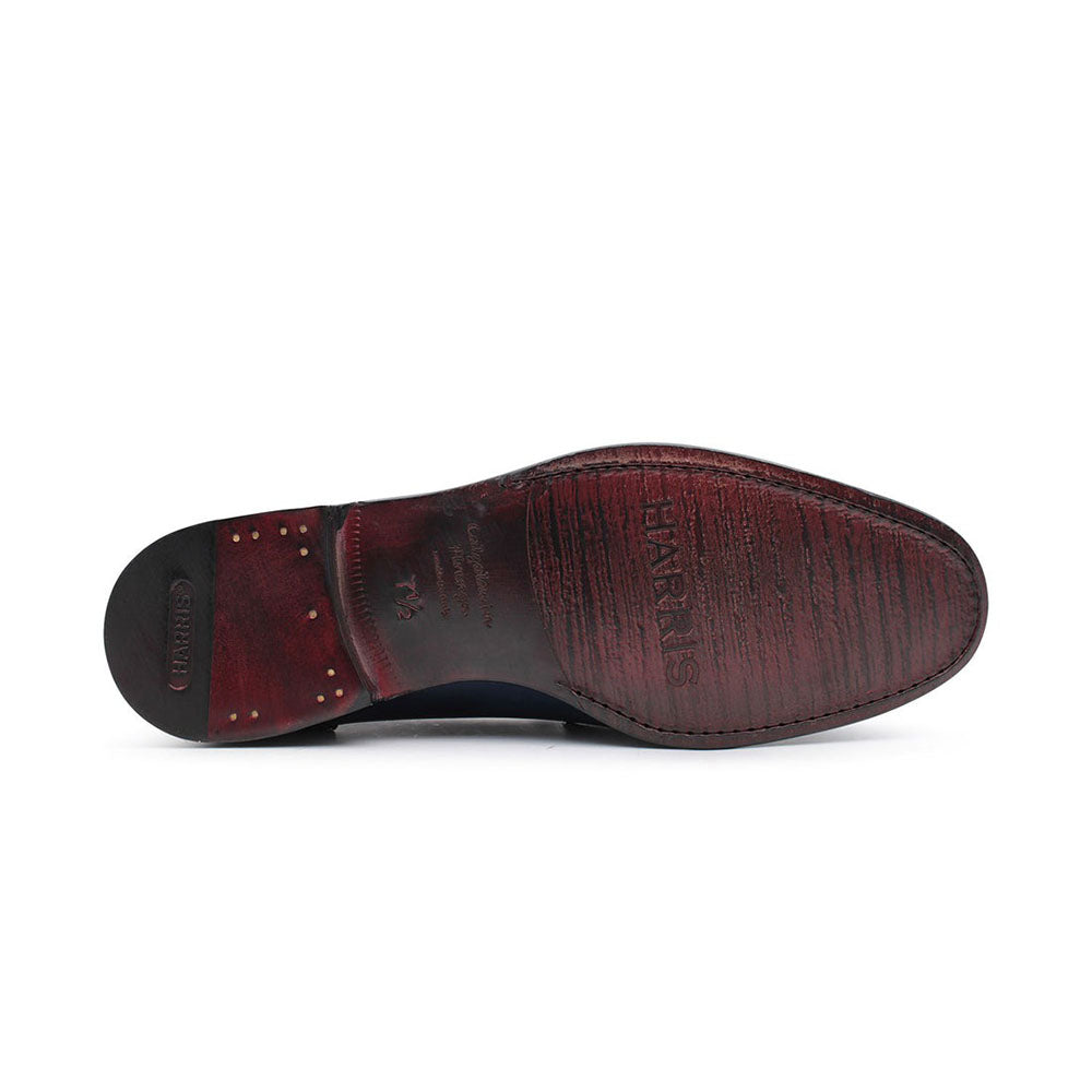 Harris Shoes 1913 Calfskin Leather Tassel Moccasin Blue