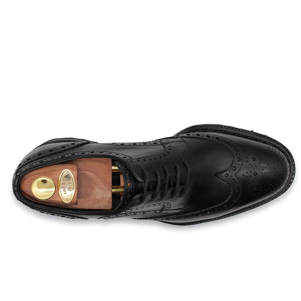 Harris Shoes 1913 Calfskin Leather Wingtip Shoes Black