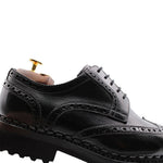 Harris Shoes 1913 Calfskin Leather Wingtip Shoes Black