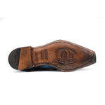 Harris Shoes 1913 Calfskin Single Buckle Shoes Blue