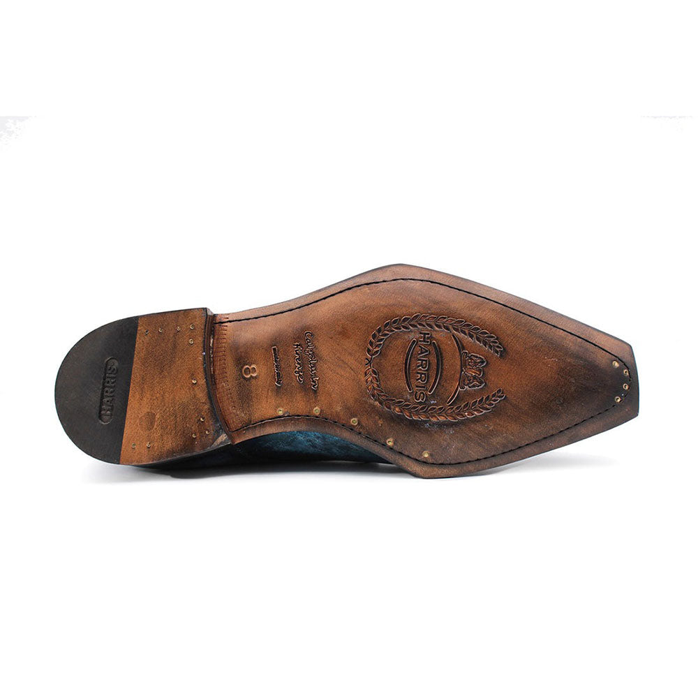 Harris Shoes 1913 Calfskin Single Buckle Shoes Blue