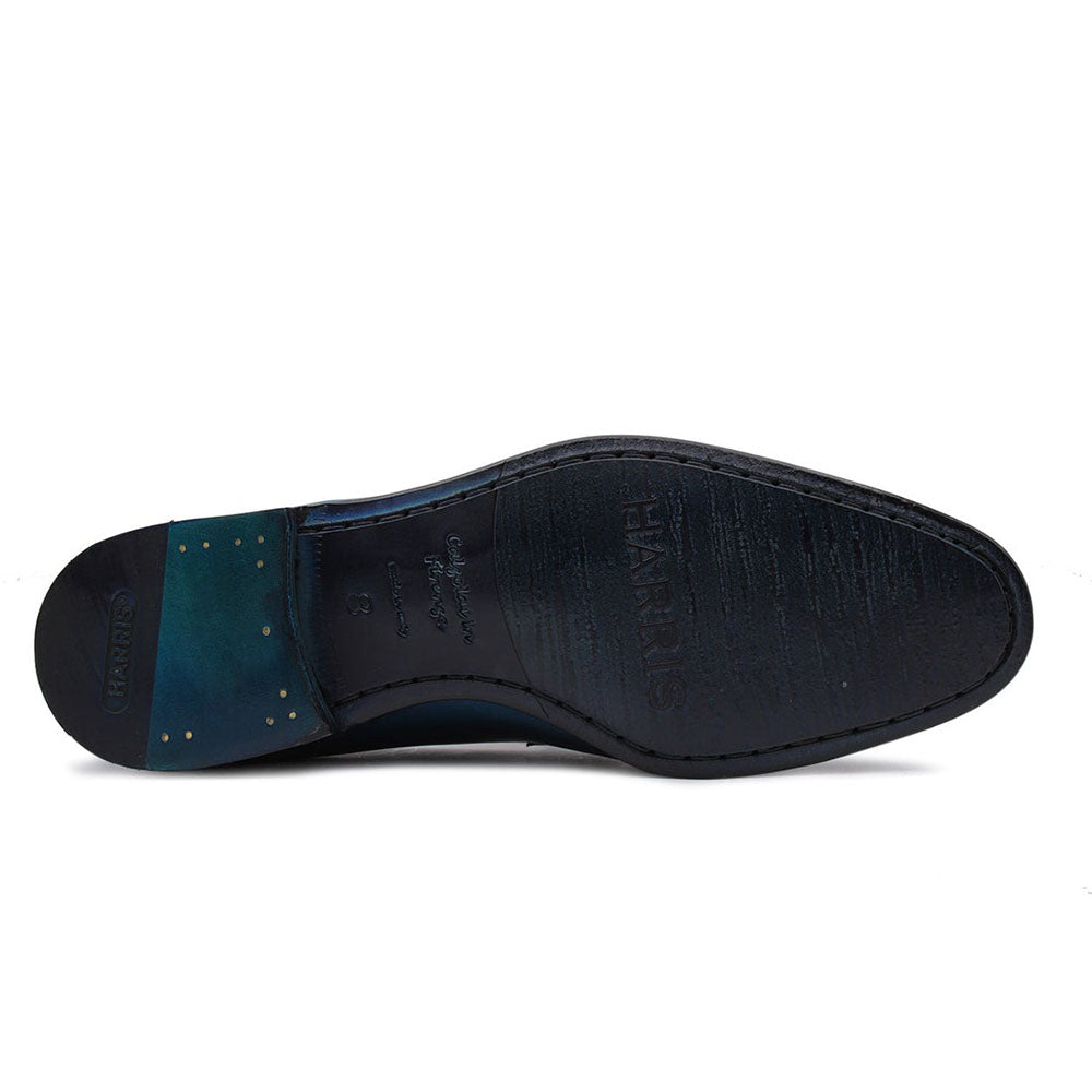 Harris Shoes 1913 Calfskin Slip-on Loafers Blue