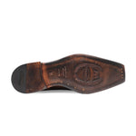 Harris Shoes 1913 Calfskin Wingtip Buckle Shoes Marrone