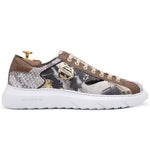 Harris Shoes 1913 Camouflage Embossed Leather Sneakers Gold
