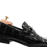 Harris Shoes 1913 Crocodile Leather Loafers Nero