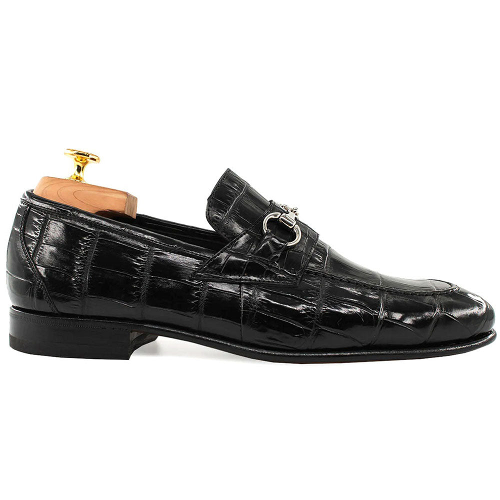 Harris Shoes 1913 Crocodile Leather Loafers Nero