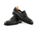 Harris Shoes 1913 Crocodile Leather Moccasin Nero
