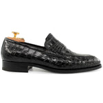 Harris Shoes 1913 Crocodile Leather Moccasin Nero