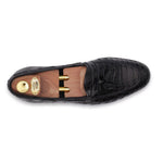 Harris Shoes 1913 Crocodile Leather Tassel Loafers Black