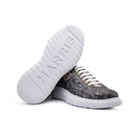 Harris Shoes 1913 Crocodile Print Calfskin Leather Sneakers Grey