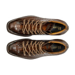 Harris Shoes 1913 Crocodile Print Leather Ankle Boots Brown