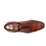 Harris Shoes 1913 Eel Leather Stringed Cap Toe Shoes Brown