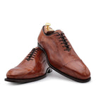 Harris Shoes 1913 Eel Leather Stringed Cap Toe Shoes Brown