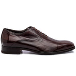 Harris Shoes 1913 Eel Leather Stringed Cap Toe Shoes Dark Brown