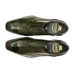 Harris Shoes 1913 Eel Leather Stringed Cap Toe Shoes Verde