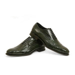 Harris Shoes 1913 Eel Leather Stringed Cap Toe Shoes Verde