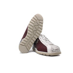 Harris Shoes 1913 Genuine Python/ Beehive Effect Leather Sneakers Rosso