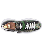 Harris Shoes 1913 Genuine Python Leather Buckle Sneakers Green