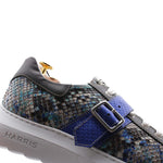 Harris Shoes 1913 Genuine Python Leather Sneakers Blue