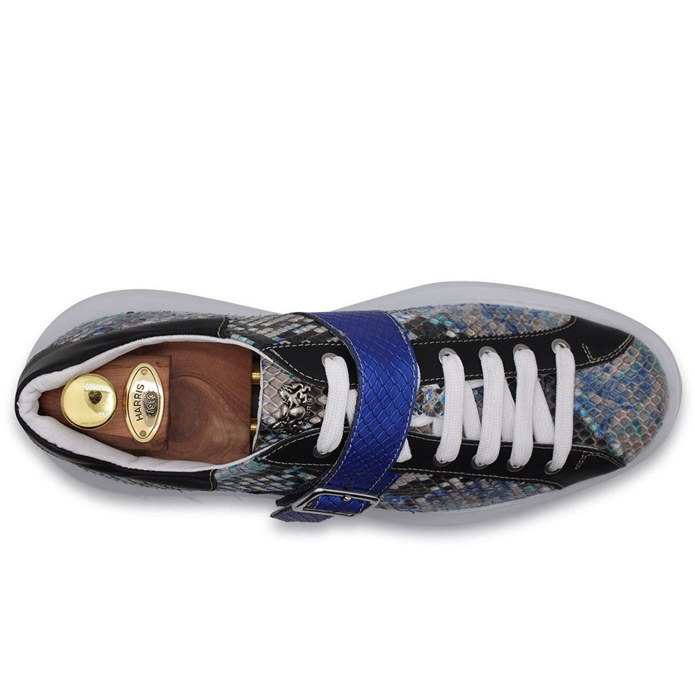 Harris Shoes 1913 Genuine Python Leather Sneakers Blue