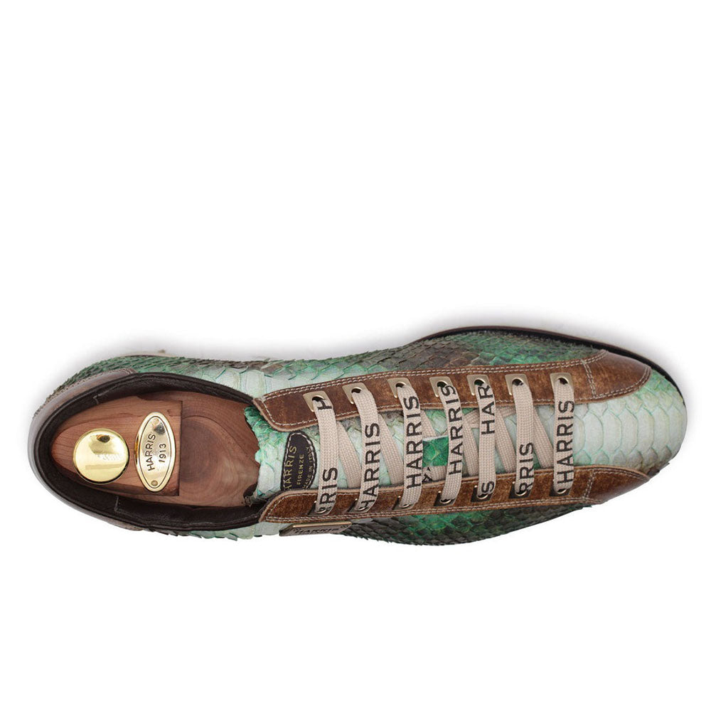 Harris Shoes 1913 Genuine Python Leather Sneakers Green