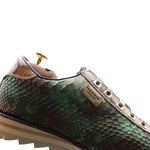 Harris Shoes 1913 Genuine Python Leather Sneakers Green