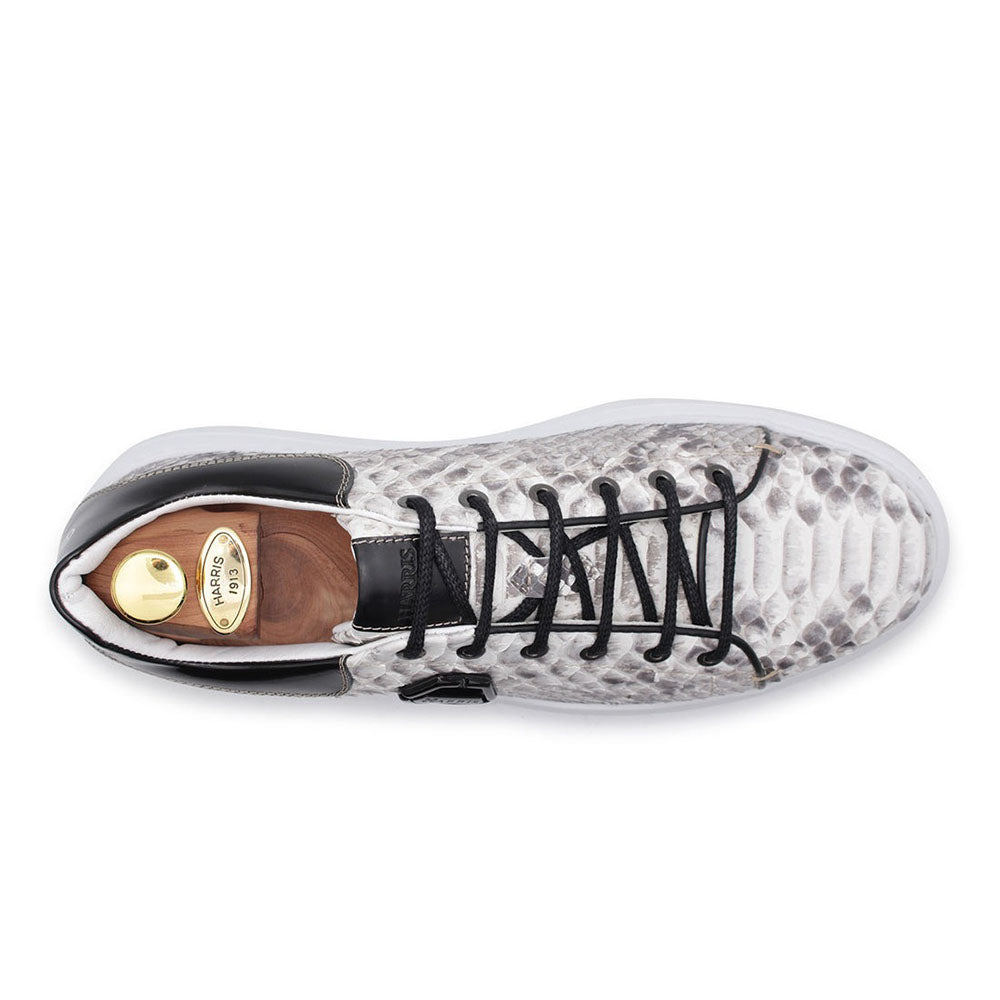 Harris Shoes 1913 Genuine Python Leather Sneakers Grey/ Black