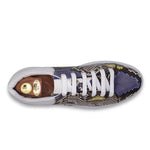 Harris Shoes 1913 Genuine Python Leather Sneakers Grey/ White
