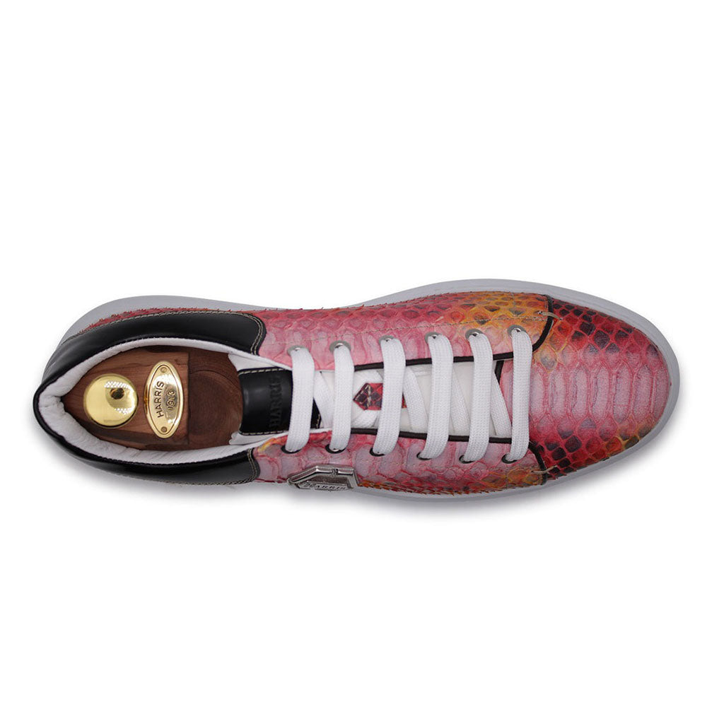 Harris Shoes 1913 Genuine Python Leather Sneakers Orange