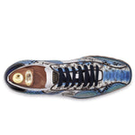 Harris Shoes 1913 Genuine Python Sneakers Blue