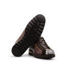Harris Shoes 1913 Genuine Python/ Tweed Print Leather Sneakers Brown