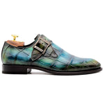 Harris Shoes 1913 Genuine Crocodile Buckle Shoes Green
