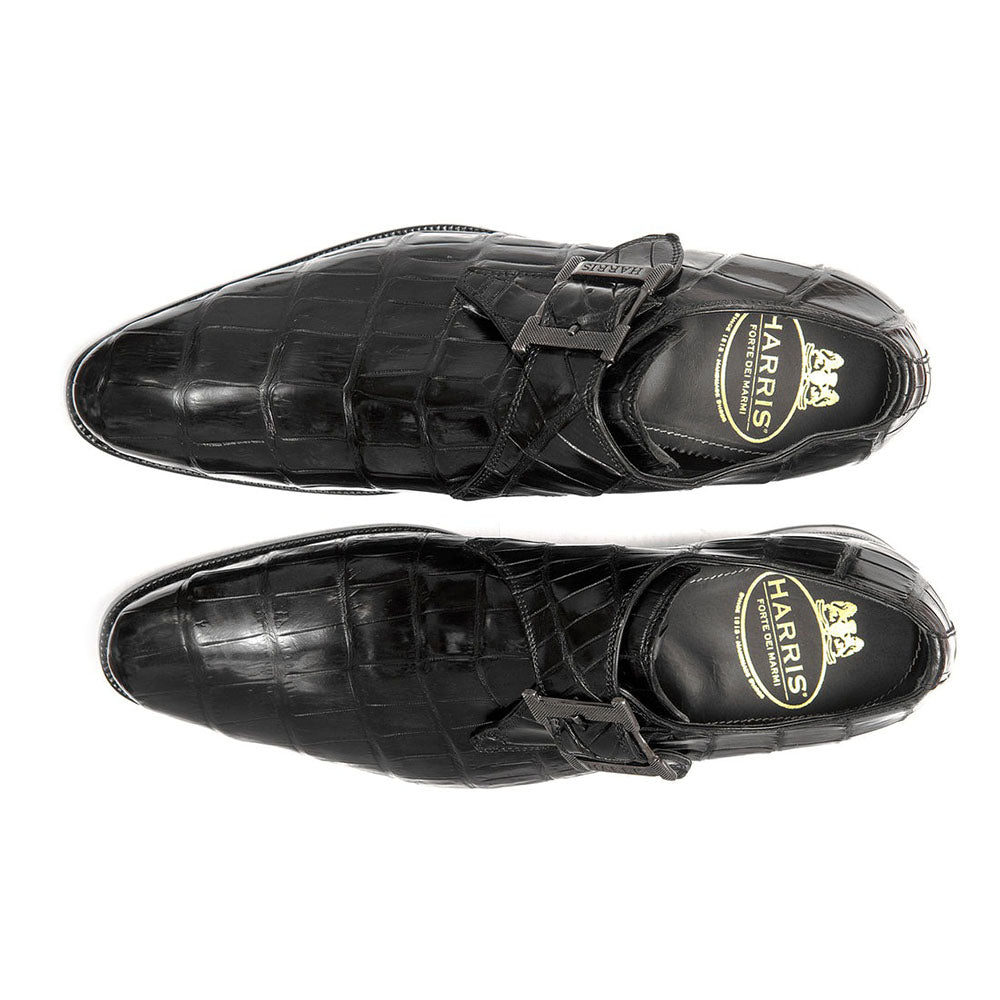 Harris Shoes 1913 Genuine Crocodile Buckle shoes Nero