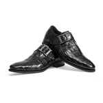 Harris Shoes 1913 Genuine Crocodile Buckle shoes Nero