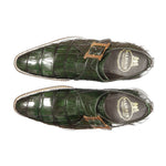 Harris Shoes 1913 Genuine Crocodile Buckle Shoes Verde
