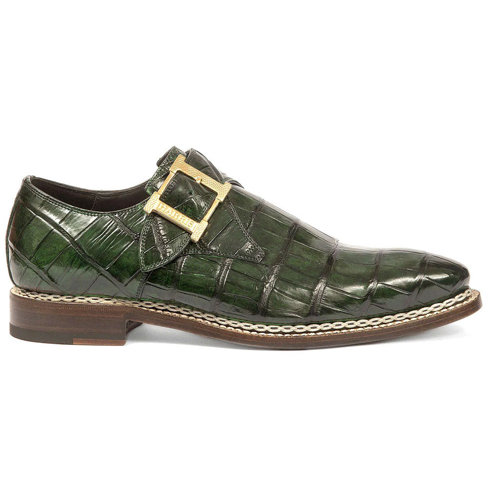 Harris Shoes 1913 Genuine Crocodile Buckle Shoes Verde