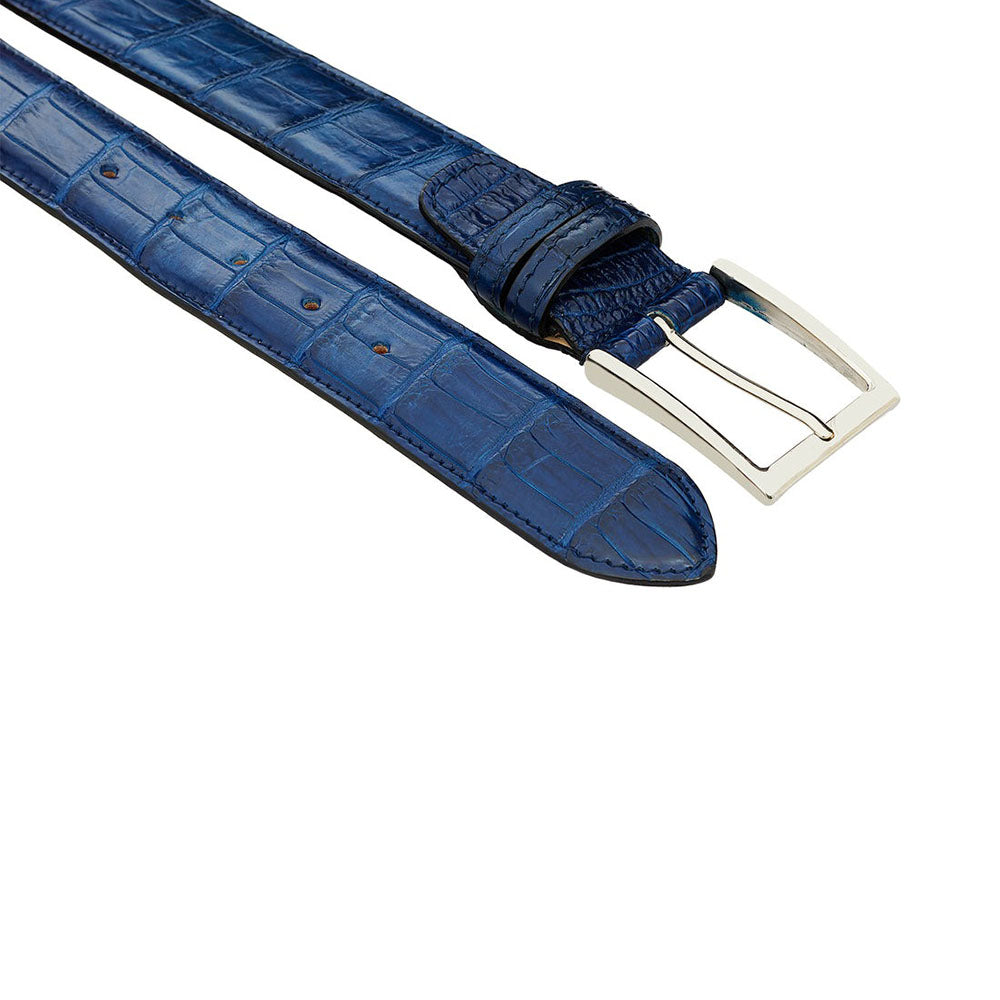 Harris Shoes 1913 Genuine Crocodile Leather Belt Azurro