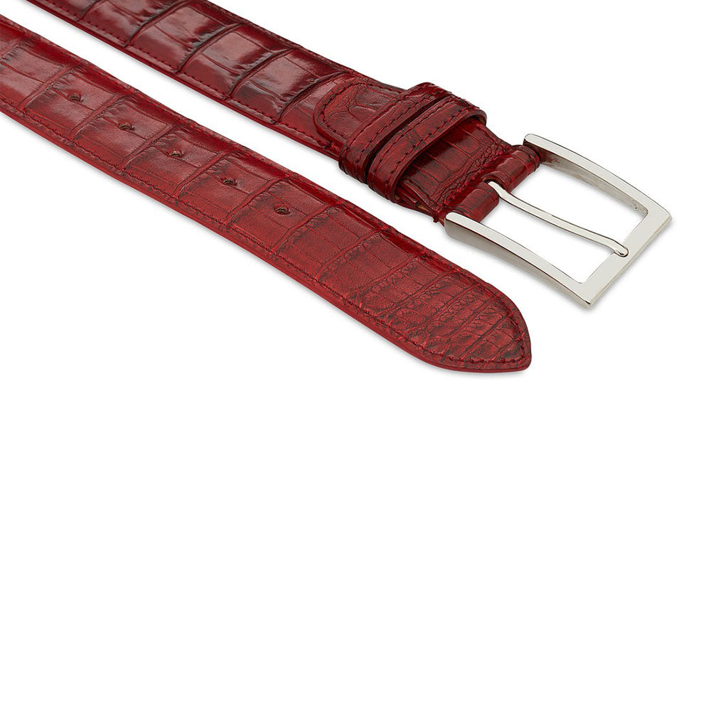 Harris Shoes 1913 Genuine Crocodile Leather Belt Rosso