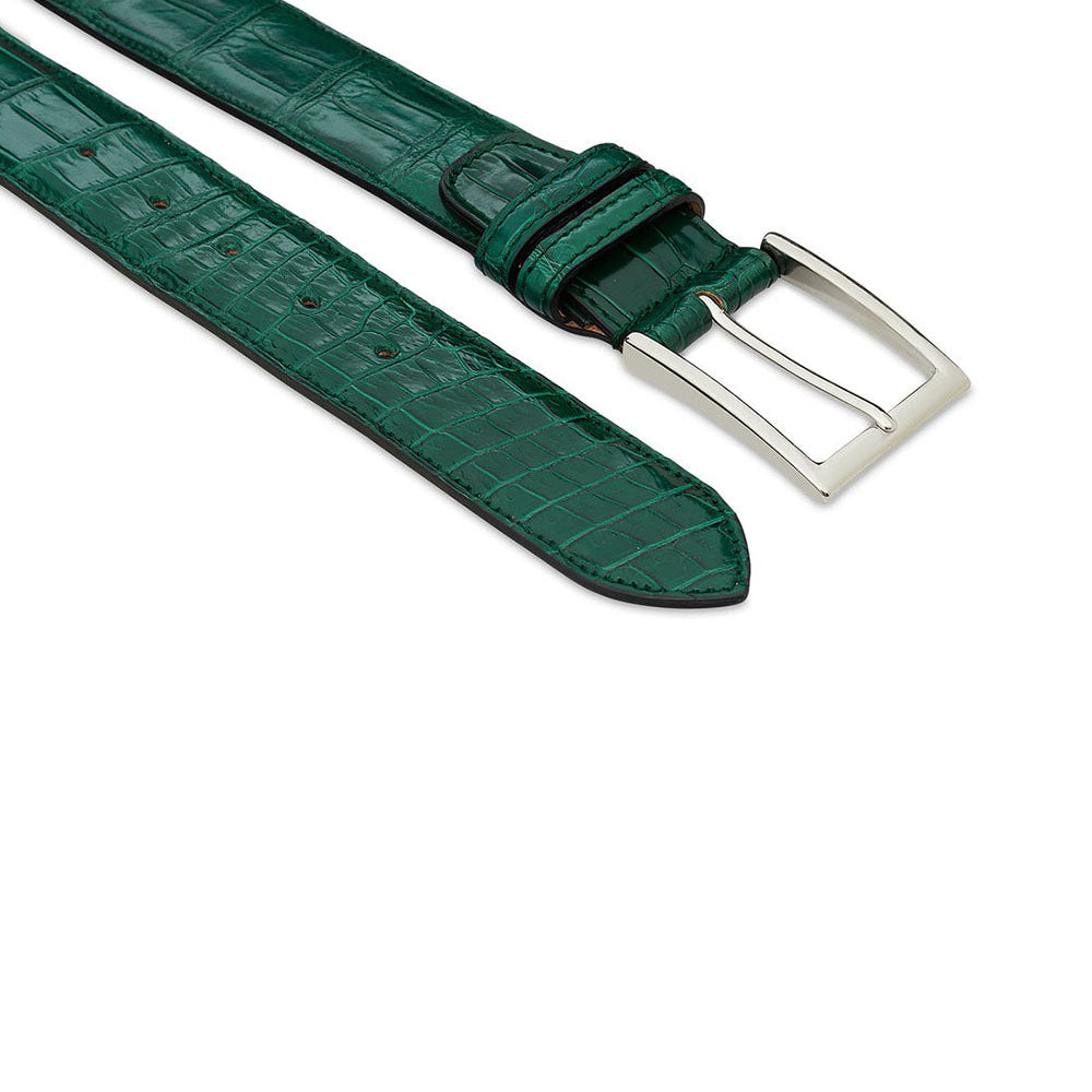 Harris Shoes 1913 Genuine Crocodile Leather Belt Verde