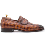 Harris Shoes 1913 Genuine Crocodile Moccasin Brown