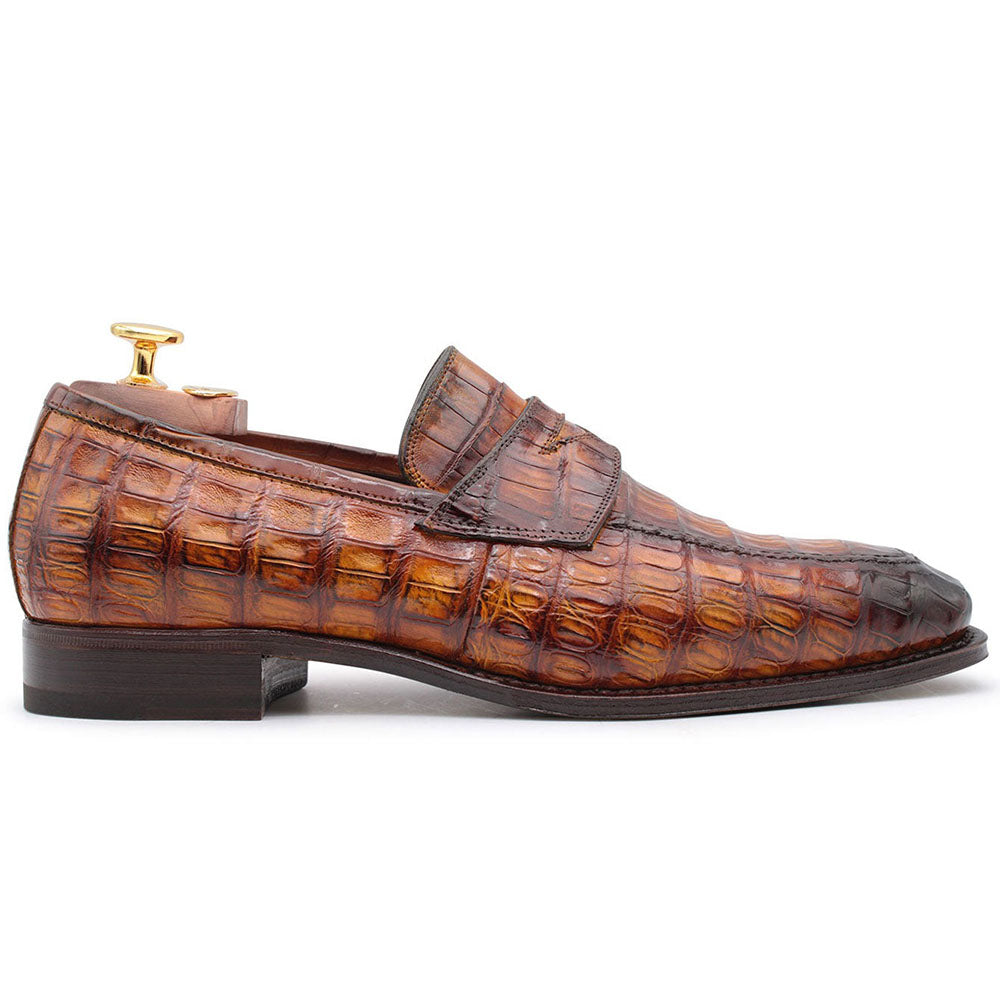 Harris Shoes 1913 Genuine Crocodile Moccasin Brown