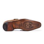 Harris Shoes 1913 Genuine Crocodile Mono Buckle Shoes Brown