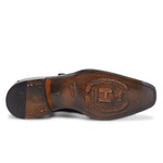 Harris Shoes 1913 Genuine Crocodile Mono Buckle Shoes Nero