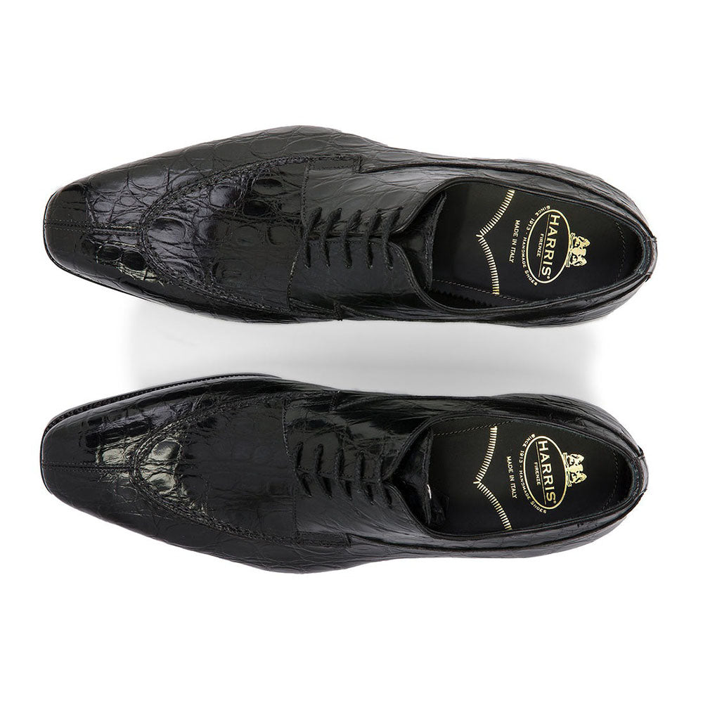 Harris Shoes 1913 Genuine Crocodile Oxfords Black