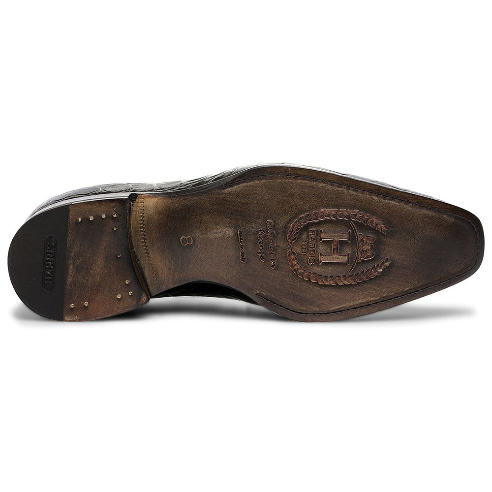 Harris Shoes 1913 Genuine Crocodile Oxfords Black