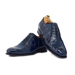Harris Shoes 1913 Genuine Crocodile Oxfords Blu
