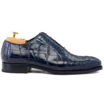 Harris Shoes 1913 Genuine Crocodile Oxfords Blu