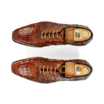 Harris Shoes 1913 Genuine Crocodile Oxfords Brown